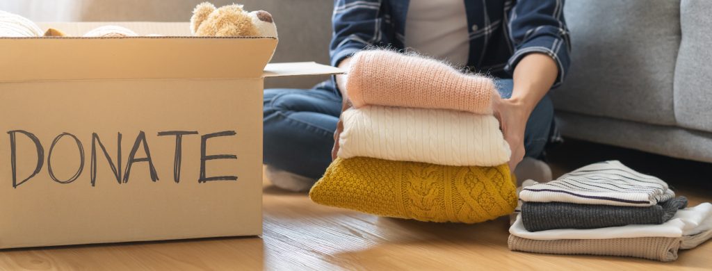 Donate box with items