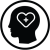 icon of head with heart where brain is